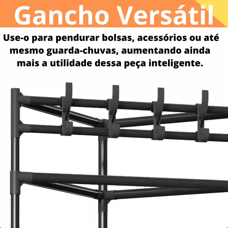 Perchero Esquinero Organizador Dos Estantes De Pie Negro