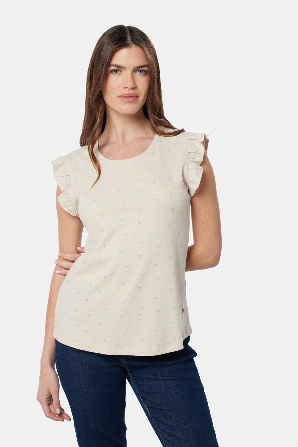 REMERA ESTAMPADA Beige