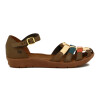 Country Sandalia C/talon Cuero Y Capellada Tiras Cuero Tabaco-mix