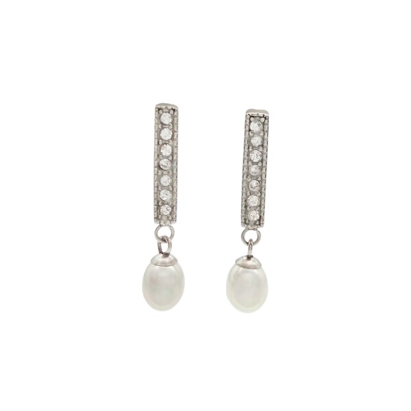 Caravanas Vintage Perlas españolas-Plata 925-Con Perla-CA3209 conperla