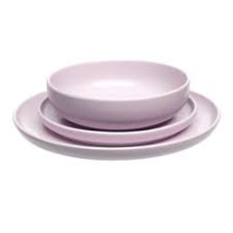 Juego de Vajilla en Cerámica Copenhague 12 Piezas - Rosa Juego de Vajilla en Cerámica Copenhague 12 Piezas - Rosa