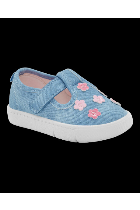 Championes denim, diseño floral Championes denim, diseño floral
