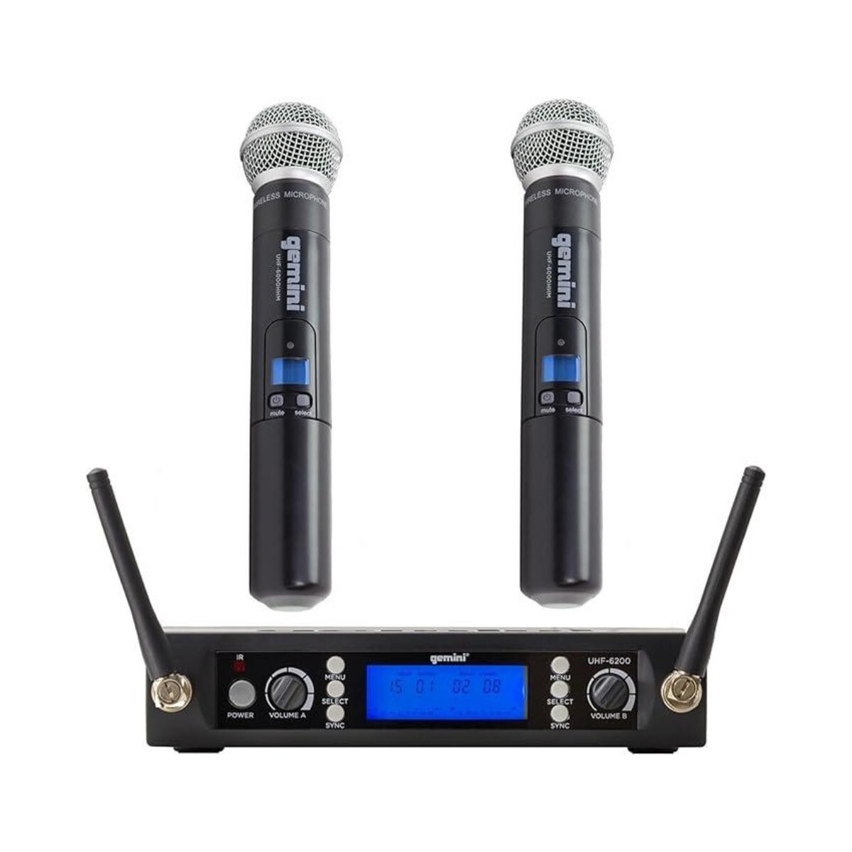 Microfono Inalambrico Gemini Uhf-6200m-r2 X 2 Mano 