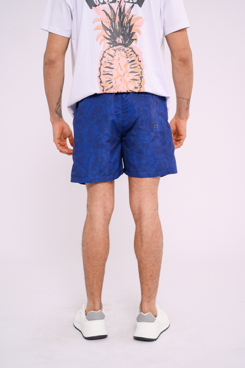 Short de baño estampado Azul