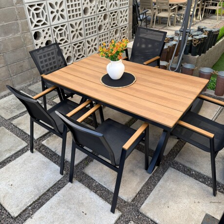 Juego de Jardín Aluminio Mesa Rectangular + 6 Sillas Textilina Juego de Jardín Aluminio Mesa Rectangular + 6 Sillas Textilina