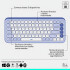 Combo Ligitech Teclado Mouse Pop Icon Blutooth VIOLETA