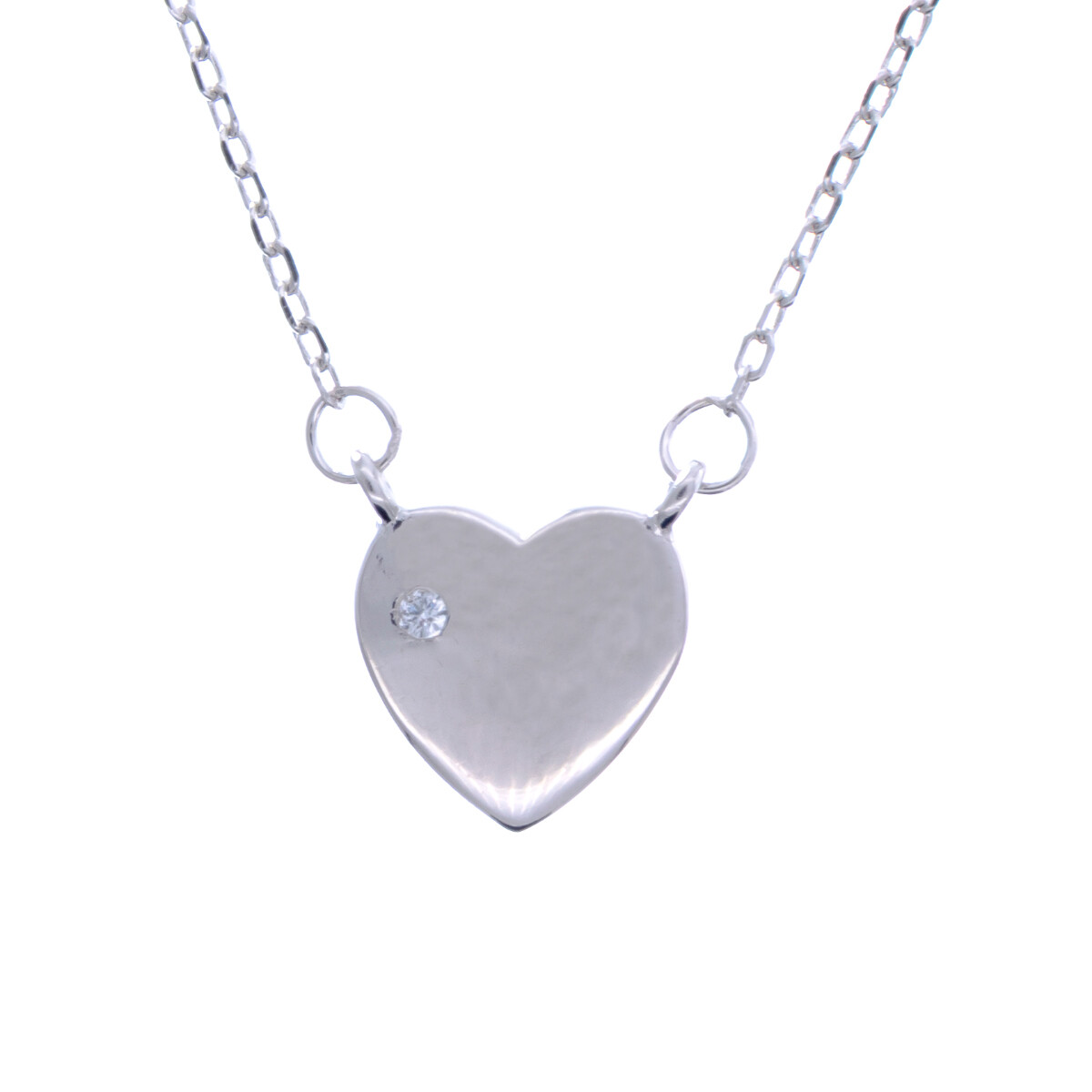 Cadena y dije de Plata 925 rodinada, CORAZÓN 