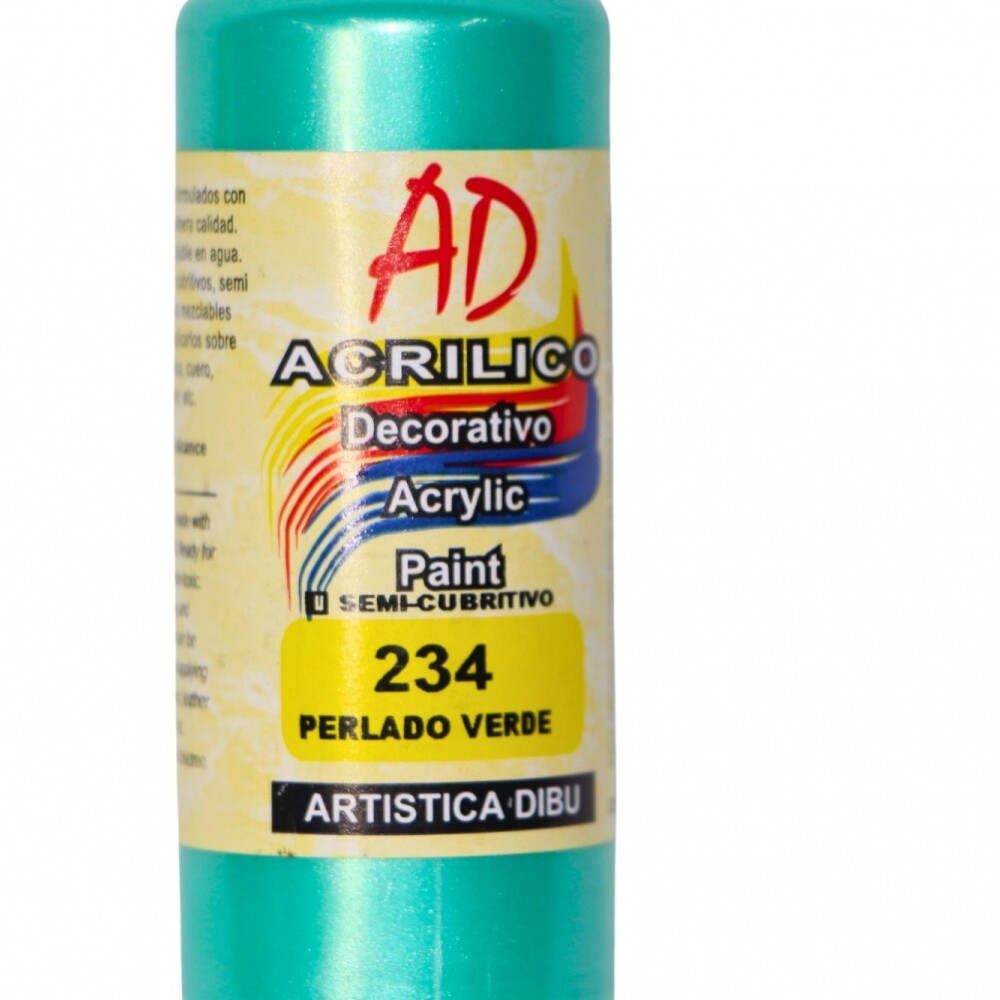 PINTURA ACRILICA ARTISTICA DIBU 60 ML. DIFERENTES COLORES COLOR PERLADO VERDE 234