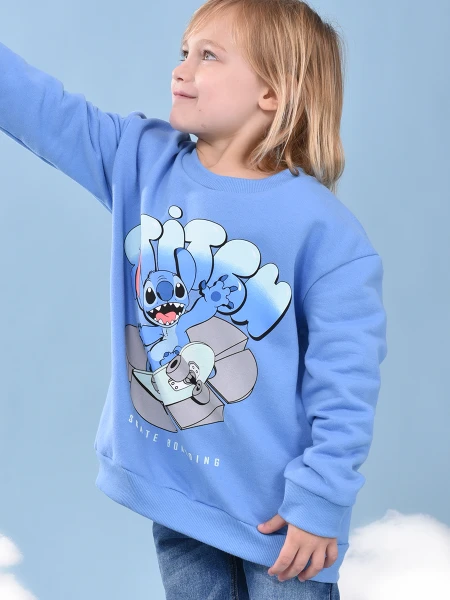 BUZO STITCH SKATE AZUL CLARO