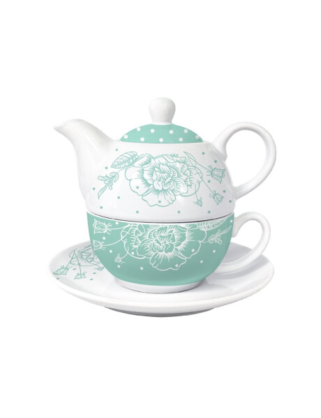 TEA FOR ONE 275ML+400ML FLORES VERDE AGUA TEA FOR ONE 275ML+400ML FLORES VERDE AGUA