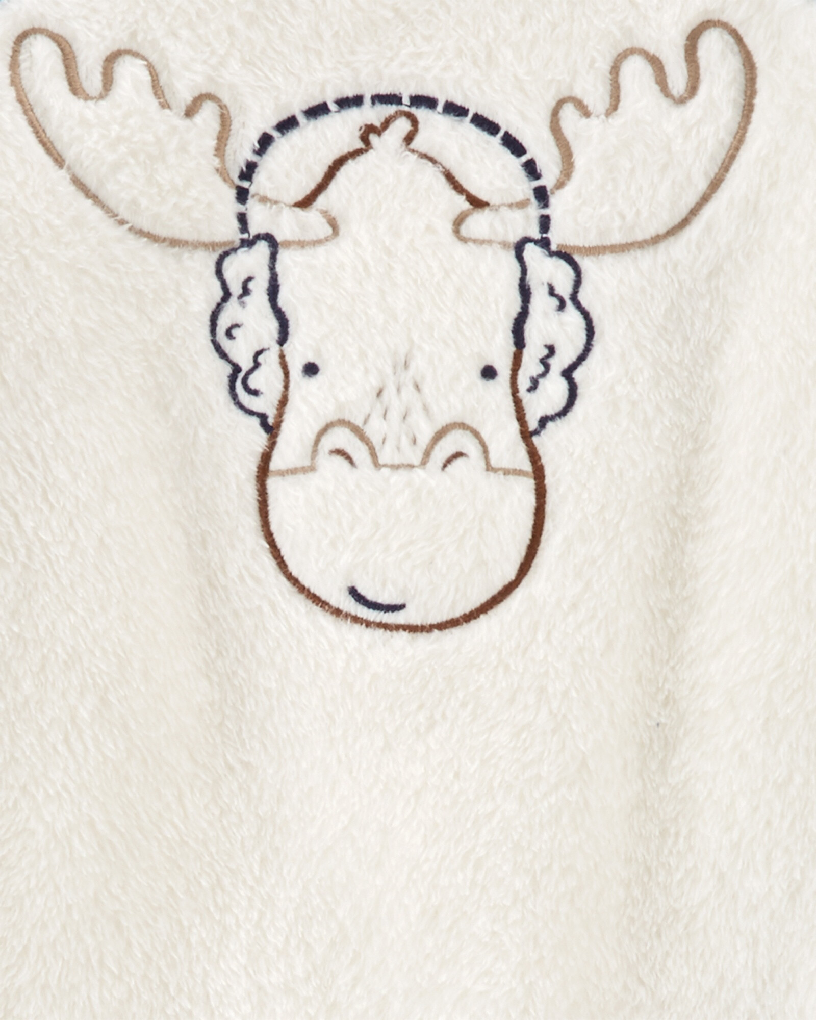 Set dos piezas pantalón de algodón con felpa y buzo de plush estampa alce Sin color