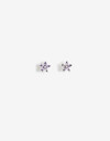Aros Pasantes Cubic zirconia Aros Pasantes Flor Cubic - Plateado