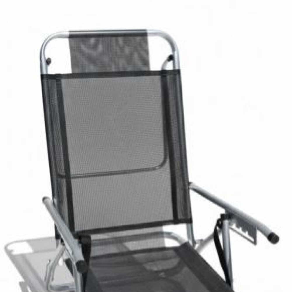 Reposera PLAYA Baja en aluminio C/ CORREA Baño de Sol ZAKA NEGRA