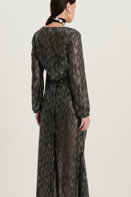 Vestido cruzado manga larga Julieta Negro