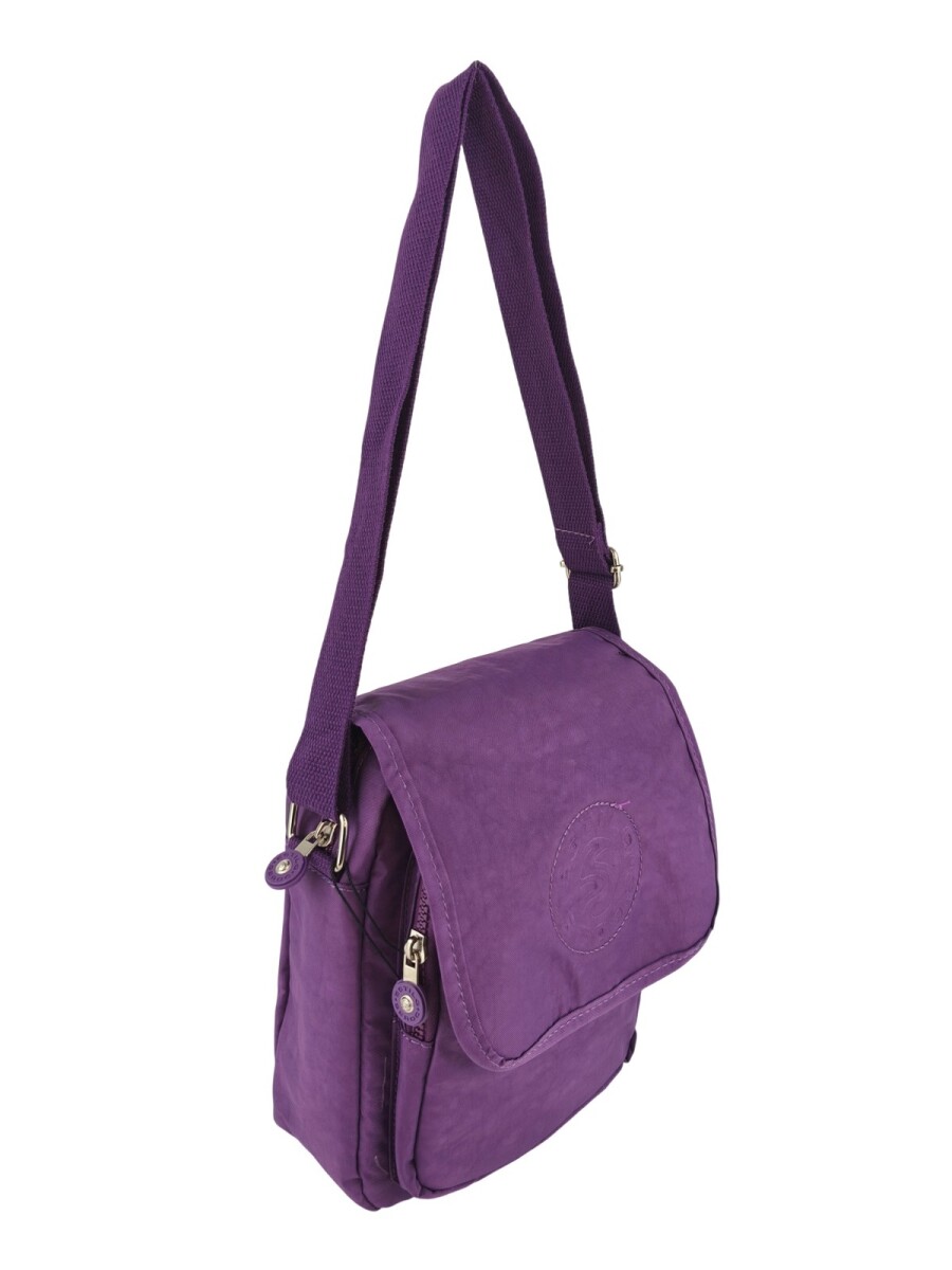 Morral Cruzado (Bandolera) en Tafeta Amasada - Violeta 