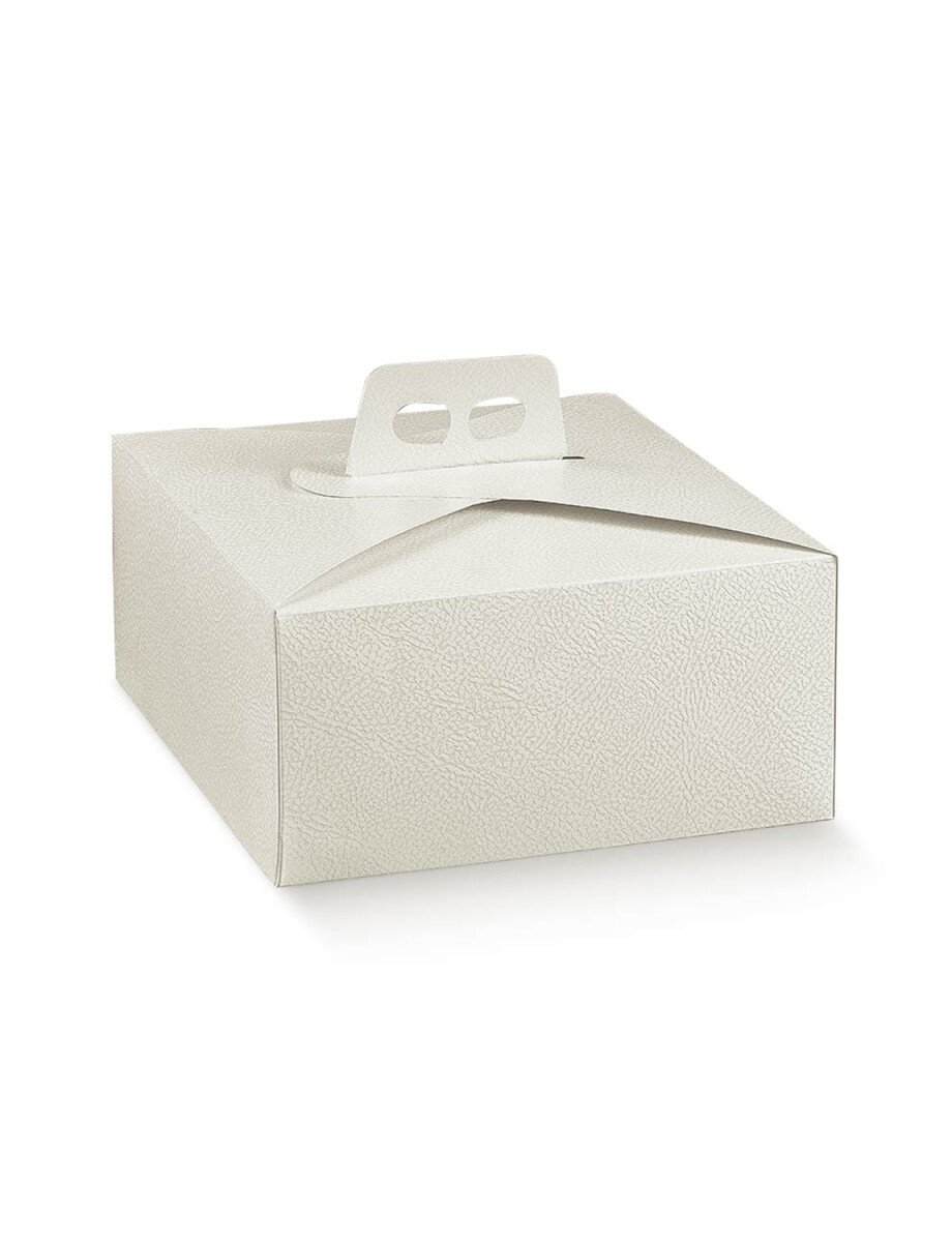 CAJA TORTA 23X23X12 cm - PELLE BIANCO 