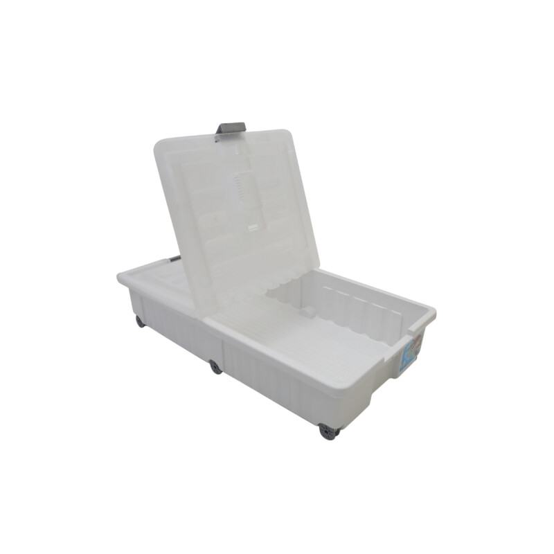 Caja organizadora con ruedas 45lt TRANSPARENTE