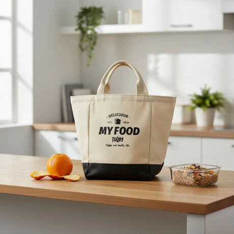 Lunchera Bolso Térmico Conservador Comidas Bebidas con Asas Natural