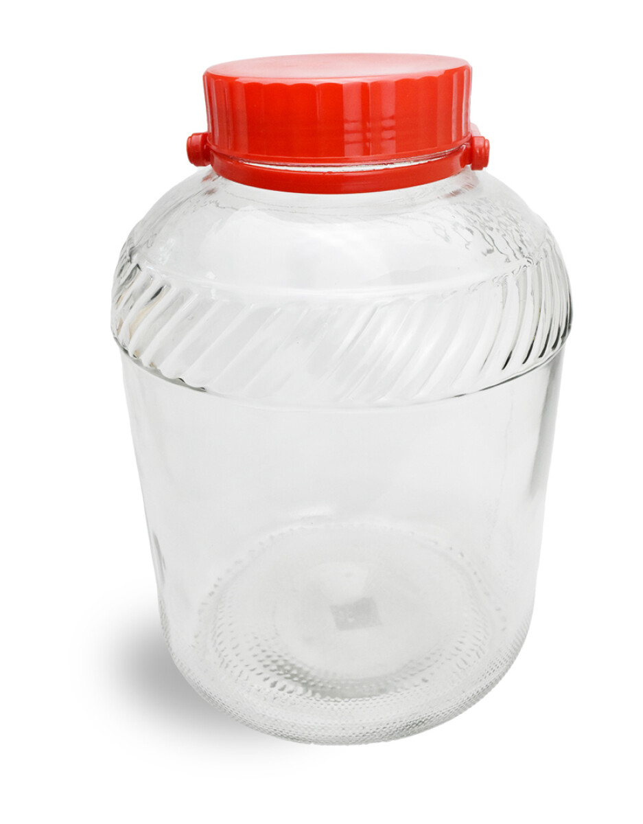 FRASCO VIDRIO 18LT LABRADO TAPA PLASTICO 