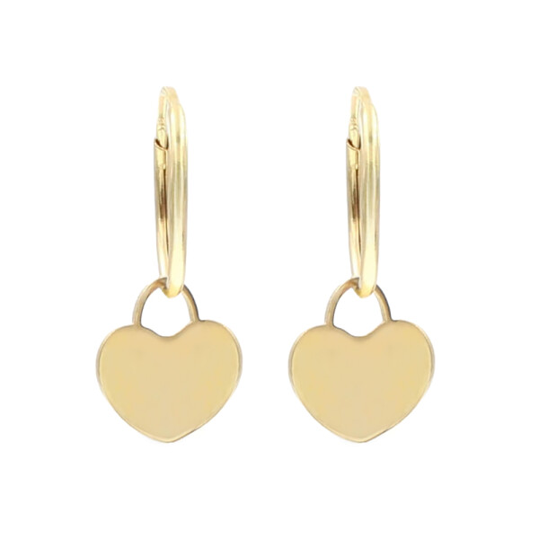 Aros de oro amarillo 18k. con corazones Aros de oro amarillo 18k. con corazones