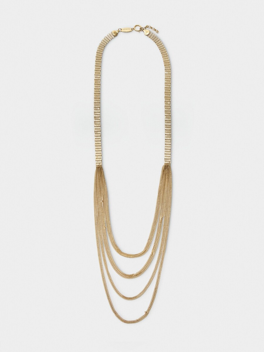 Collar Largo Con Múltiples Cadenas dorado