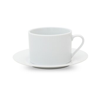 Taza de te con Plato 220ml x6 Porcelana Blanca | Selecta Taza de te con Plato 220ml x6 Porcelana Blanca | Selecta