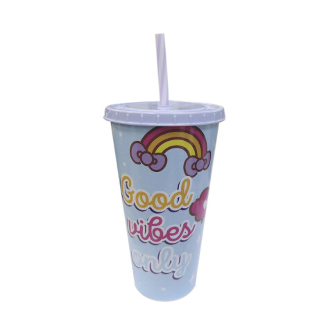 Vaso Plástico con Pajita Hello Kitty 700ml U
