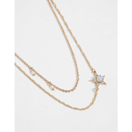 Collar Corto Con Cubic Zirconia Dorado