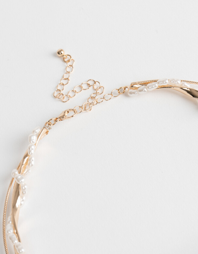 Chokers Con perlas Choker Rígido Con Perlas - Dorado