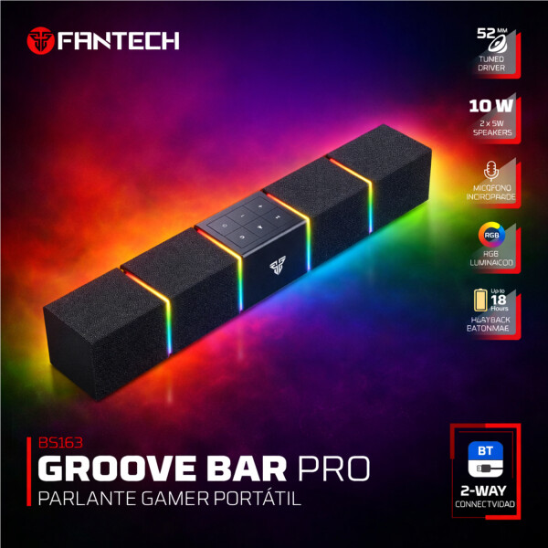 Barra Sonido Gamer Fantech Bs163 Pro Rgb 10w BARRA SONIDO PARLANTE FANTECH BS163 10W