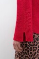 Sweater cinta escote V rojo