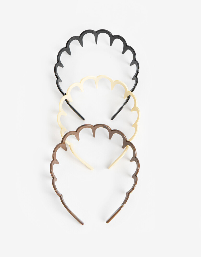 Vinchas Sets Acrilico Set De Vinchas Rígidas Wavy - Combinacion Tricolor