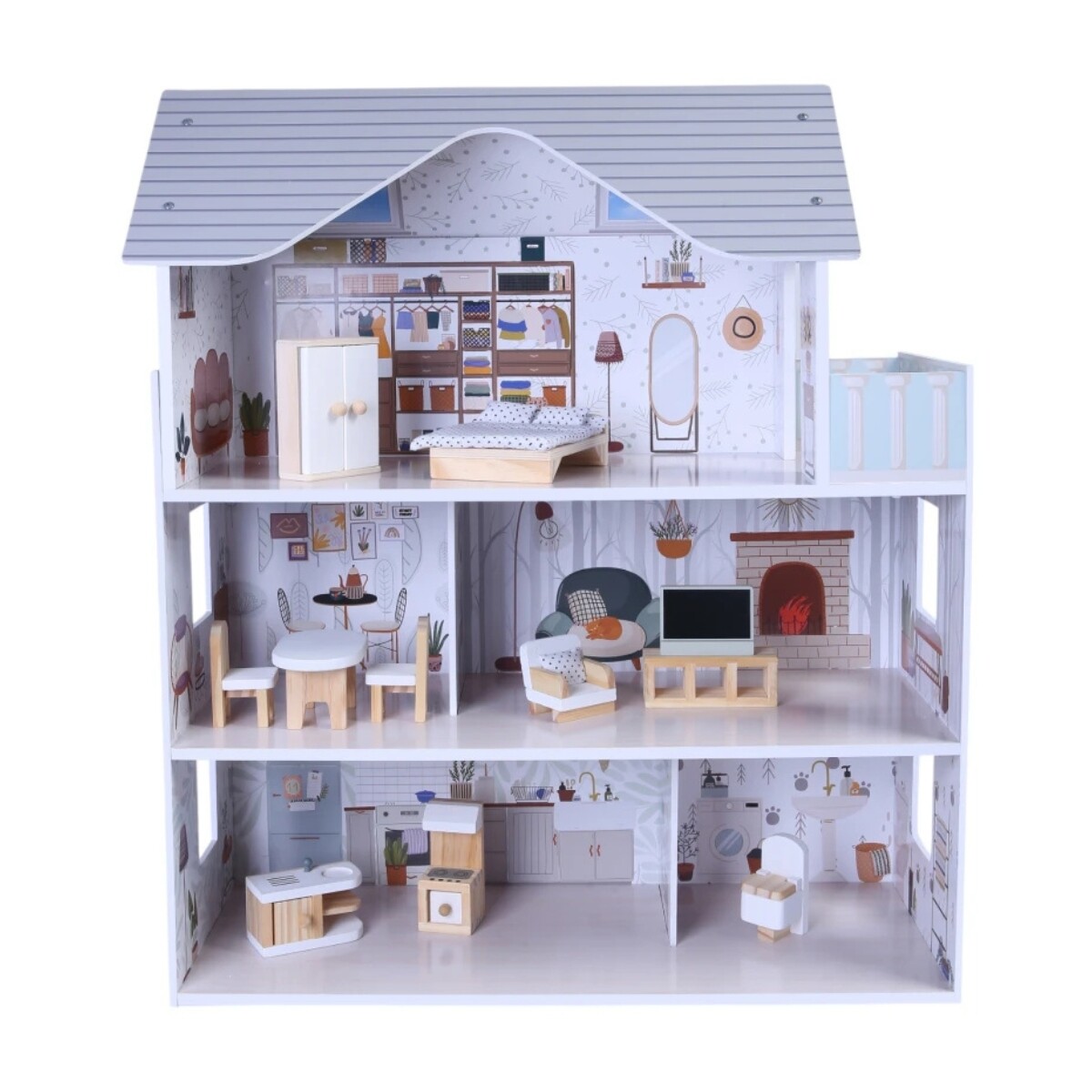 Casita de Muñecas Edu Fun Sarah Doll House 11 Muebles 