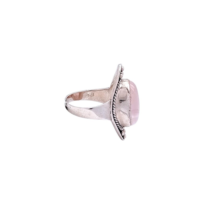 Anillo Almendra-Plata 925-Piedra cuarzo rosa-AN4546 conpiedra