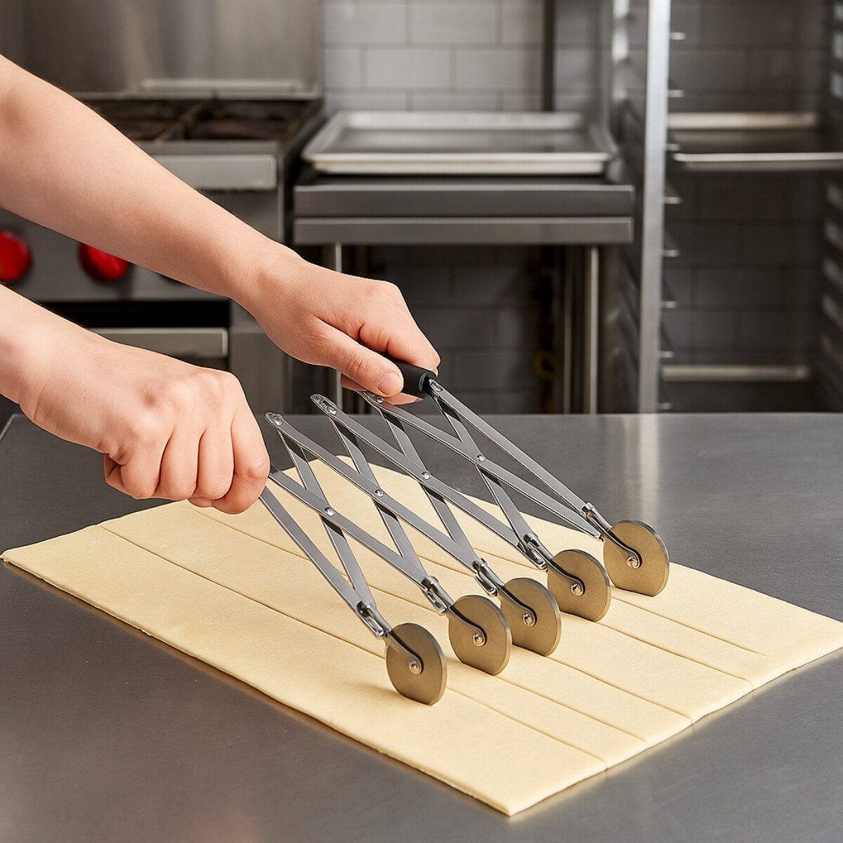 Corta Pastas Extensible 5 Ruedas de Acero Inoxidable 