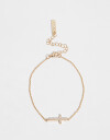 Pulseras Flexibles Strass Pulsera Con Dije De Cruz - Dorado