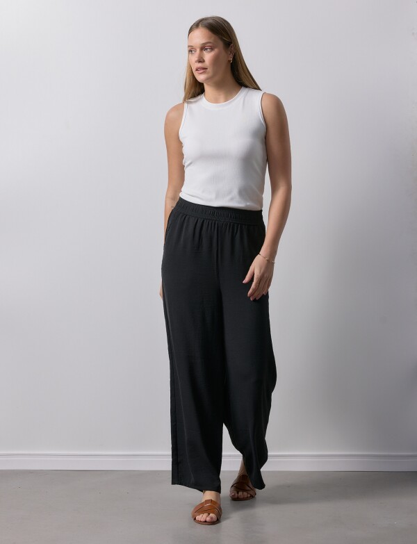 Pantalon Wide Leg Solid NEGRO