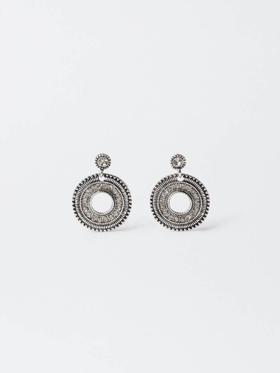 Pendientes Medianos Brillantes plateado