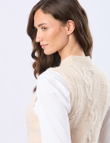 CHALECO TEJIDO Beige