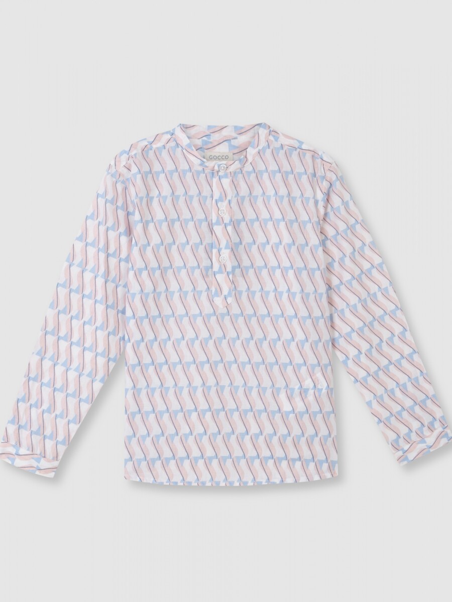 Camisa Estampado Geometrico Rosa