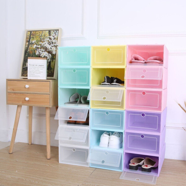 Caja Organizadora Zapatos Zapatera 24 Unidades Caja Apilable Variante Color Celeste