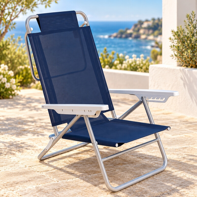 Set X 2 Sillas Summer 6 Posiciones Aluminio AZUL