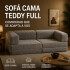 Sofá Sillón Cama ComboHome Teddy Premium 3 Cuerpos Corderoy Gris 1