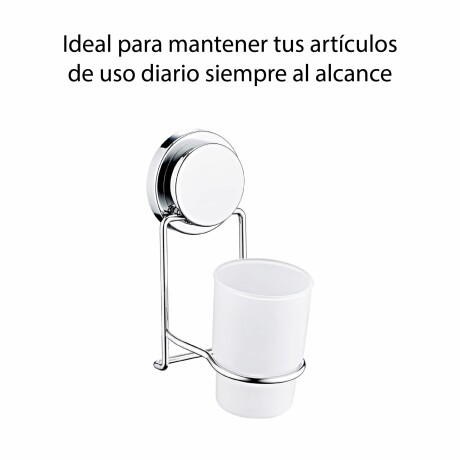Vaso Porta Cepillos Para Baño Plástico Moderno Plateado