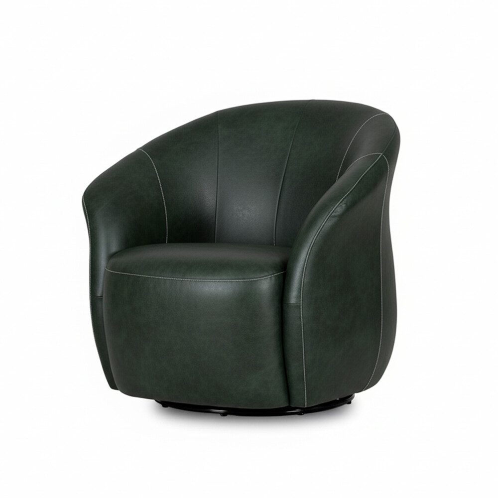 Butaca Giratoria 1 Cuerpo Air Vintage - 100% Cuero Green