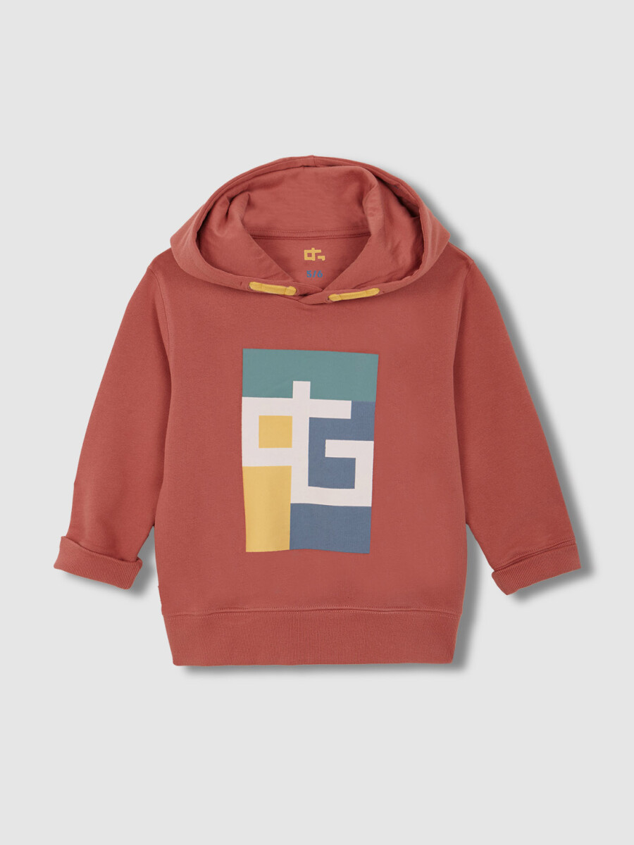 Sudadera Grafico Geometrico Coral Claro