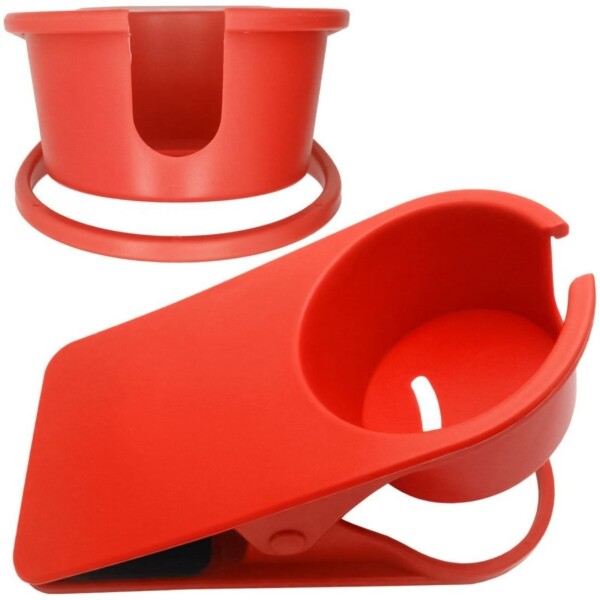 Soporte Vaso Taza Cafe Escritorio Mesa Pinza Posa Vaso Color Variante Rojo