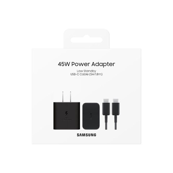 Cargador original Samsung Super rapido de 45W color negro Cargador Original Samsung Super Rapido De 45w Color Negro