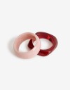 Pulseras Rígidas Sets Acrilico Set De Pulseras Resina - Rojo Burdeaux