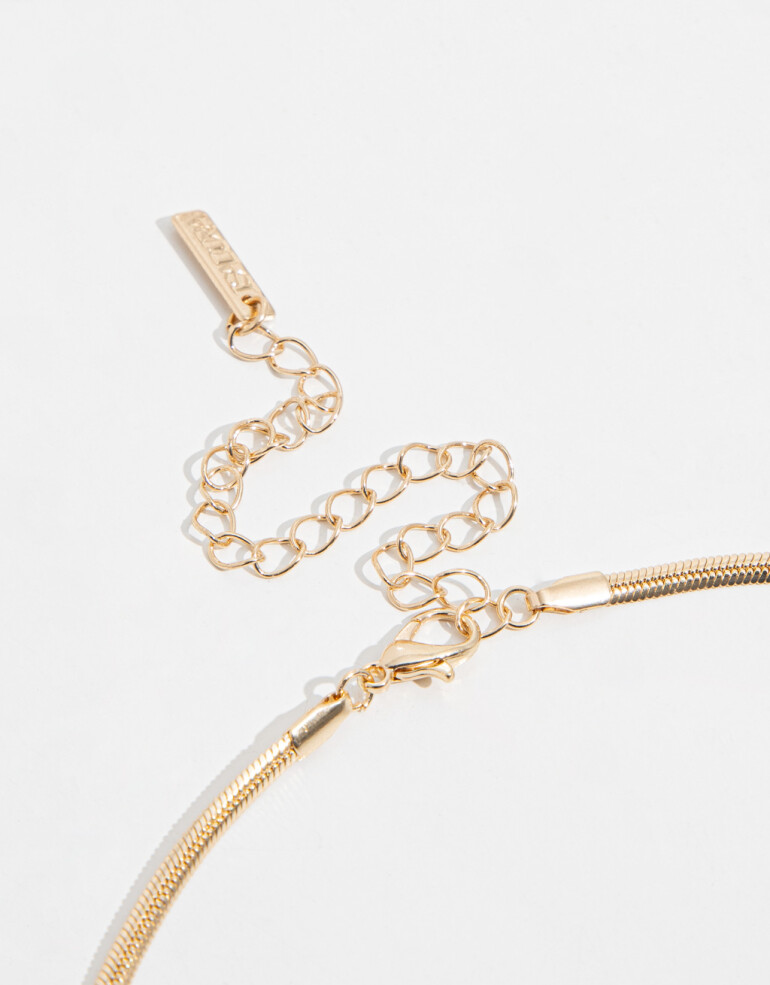 Collares Cortos Metal Collar Con Mariposas - Dorado